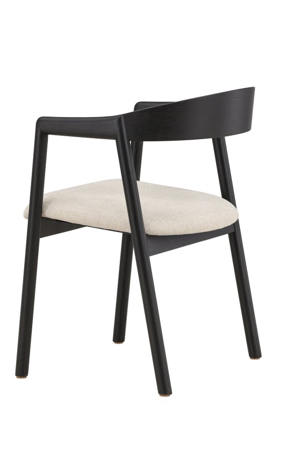 VENTURE DESIGN L�ng&ouml;n Spisestole 2-pak - Sort / Beige Stof