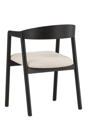 VENTURE DESIGN L�ng&ouml;n Spisestole 2-pak - Sort / Beige Stof