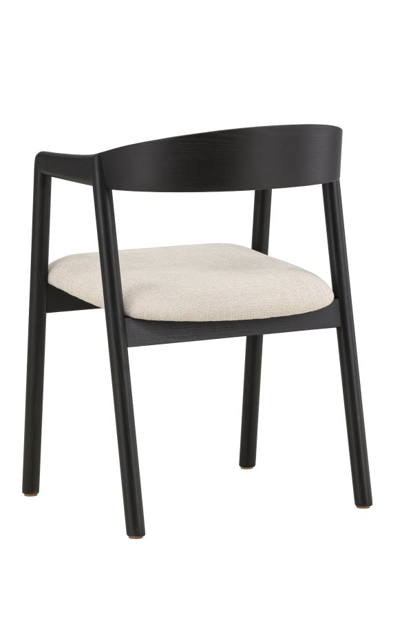 VENTURE DESIGN L�ng&ouml;n Spisestole 2-pak - Sort / Beige Stof