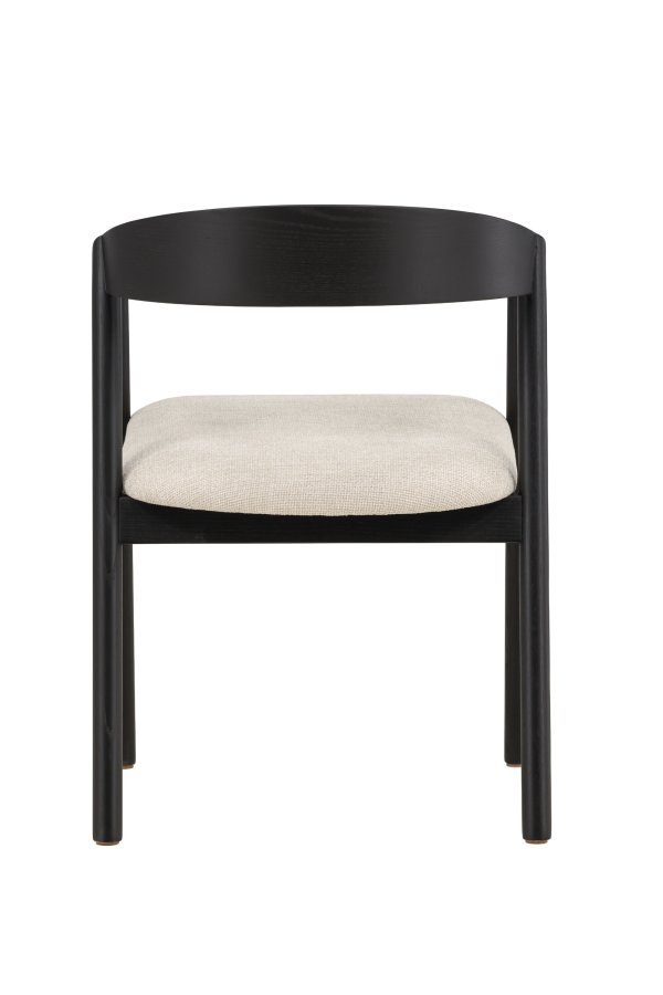 VENTURE DESIGN L�ng&ouml;n Spisestole 2-pak - Sort / Beige Stof