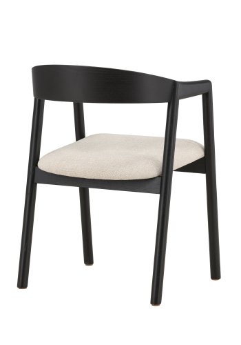 VENTURE DESIGN L�ng&ouml;n Spisestole 2-pak - Sort / Beige Stof