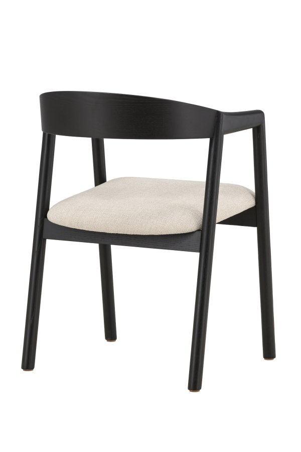 VENTURE DESIGN L�ng&ouml;n Spisestole 2-pak - Sort / Beige Stof