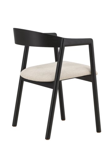 VENTURE DESIGN L�ng&ouml;n Spisestole 2-pak - Sort / Beige Stof