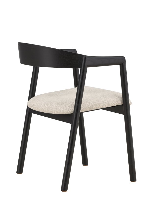 VENTURE DESIGN L�ng&ouml;n Spisestole 2-pak - Sort / Beige Stof