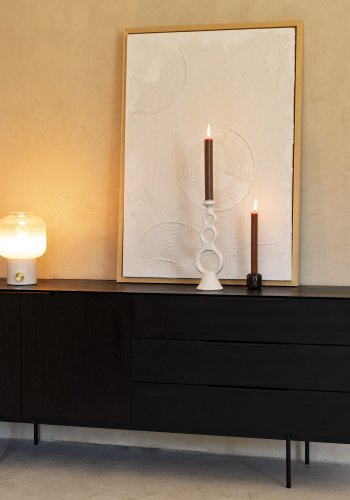 ZUIVER Travis skjenk, m. 2 drer og 3 skuffer - sort eikefiner og stl