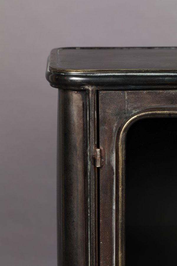 DUTCHBONE Denza Sideboard, mit 2 Glastüren und 1 Regal – schwarzes Eisen