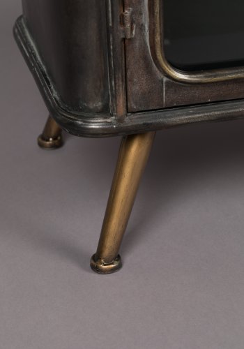 DUTCHBONE Denza Sideboard, mit 2 Glastüren und 1 Regal – schwarzes Eisen