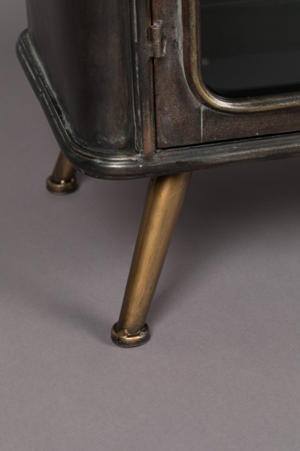 DUTCHBONE Denza Sideboard, mit 2 Glastüren und 1 Regal – schwarzes Eisen