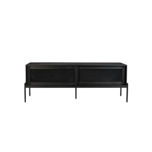 ZUIVER Hardy sknk, m. 2 mesh skydelger - sort finér og jern