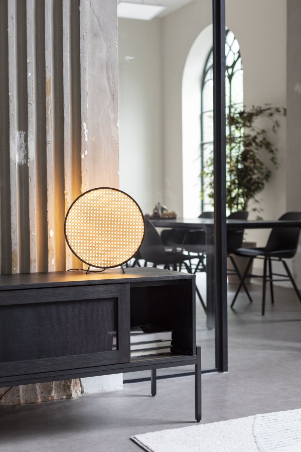 ZUIVER Hardfr skjenk, m. 2 mesh skyvedrer - sort finer og jern