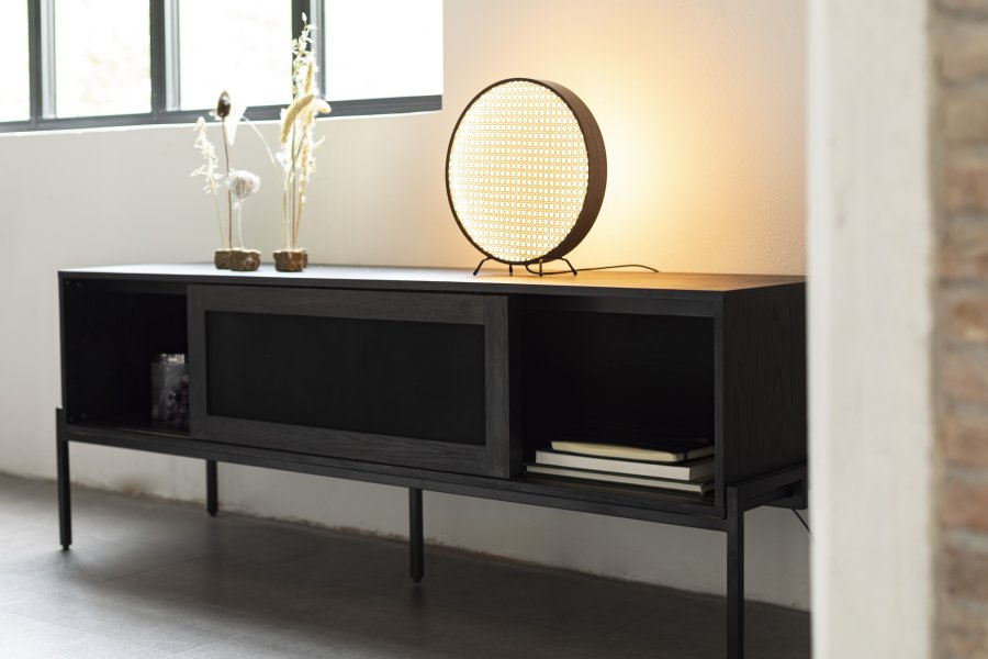 ZUIVER Hardfr skjenk, m. 2 mesh skyvedrer - sort finer og jern