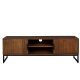 DUTCHBONE Saroo TV-bord, m. 2 drer og 1 hylle - brunt mangotre og stl (140x40)