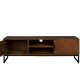 DUTCHBONE Saroo TV-bord, m. 2 drer og 1 hylle - brunt mangotre og stl (140x40)