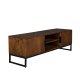 DUTCHBONE Saroo TV-bord, m. 2 drer og 1 hylle - brunt mangotre og stl (140x40)