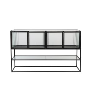 DUTCHBONE Boli sknk, hj, m. 4 lger og 2 hylder - glas og sort strygejern