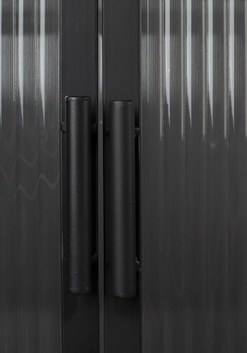 DUTCHBONE Boli skjenk, hy, m. 4 drer og 2 hyller - glass og sort jern