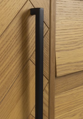 DUTCHBONE Klasse skjenk, hy, m. 2 drer og 3 skuffer - naturlig fiskebein eik og sort stl