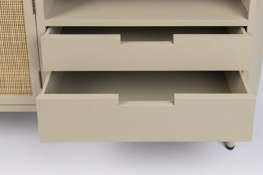  White Label Living WHITE LABEL LIVING Amaya skjenk, m. 2 drer og 2 skuffer - rotting og beige MDst