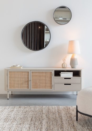  White Label Living WHITE LABEL LIVING Amaya skjenk, m. 2 drer og 2 skuffer - rotting og beige MDst