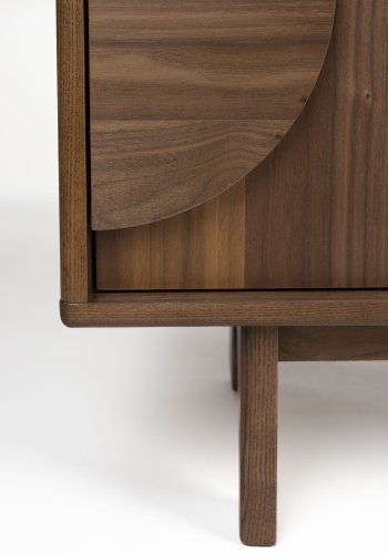 ZUIVER Groove skjenk, m. 3 drer - brun valntt finish og ask