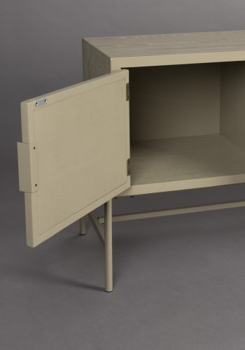 DUTCHBONE Yasu skjenk, m. 2 drer, 1 rom og 1 skuff - naturlig rotting og beige tre/jern