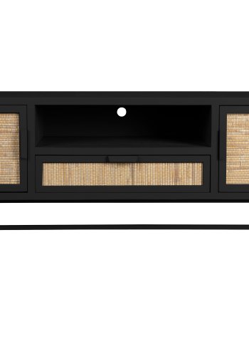 DUTCHBONE Yasu skjenk, m. 2 drer, 1 rom og 1 skuff - naturrotting og sort tre/jern