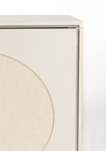 ZUIVER Twin skjenk, med 2 drer og 2 hyller - grtt stoff og akasietre