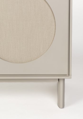 ZUIVER Twin skjenk, med 2 drer og 2 hyller - grtt stoff og akasietre