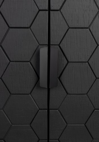 WHITE LABEL LIVING Linc hy skjenk, m. 3 drer - svart gran og svart jern