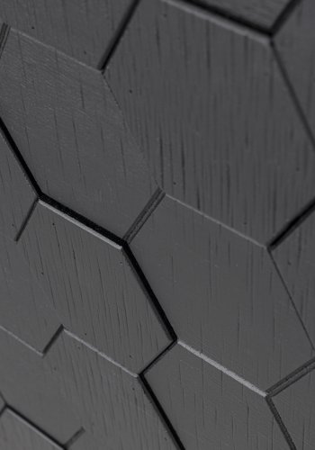 WHITE LABEL LIVING Linc hy skjenk, m. 3 drer - svart gran og svart jern