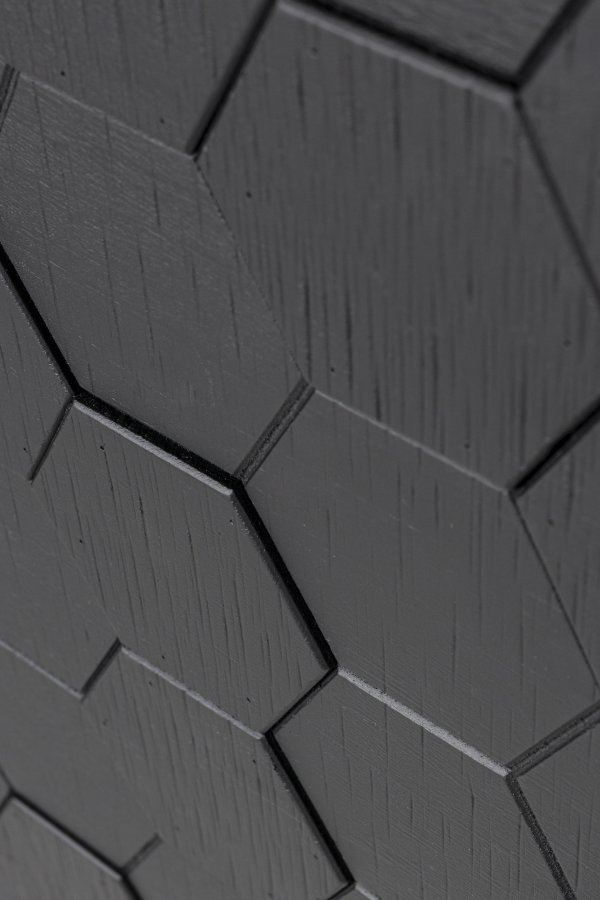 WHITE LABEL LIVING Linc hy skjenk, m. 3 drer - svart gran og svart jern