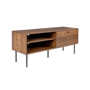 WHITE LABEL LIVING Stripes lgt TV-bord, med 1 dörr och 2 hyllor - brun MDF och järn (120x40)