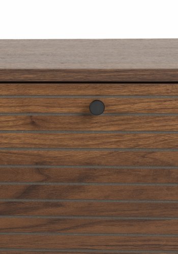 WHITE LABEL LIVING Stripes lavt TV-bord, m. 1 dr og 2 hyller - brun MDF og jern (120x40)