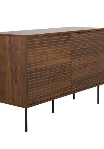 WHITE LABEL LIVING Stripes hy skjenk, m. 2 drer og 2 hyller - brun MDF og jern