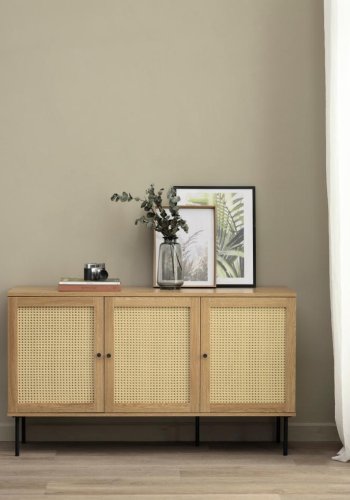 Pensacola sknk, m. 3 lger og 2 hylder - natur eg melamin og polyrattan