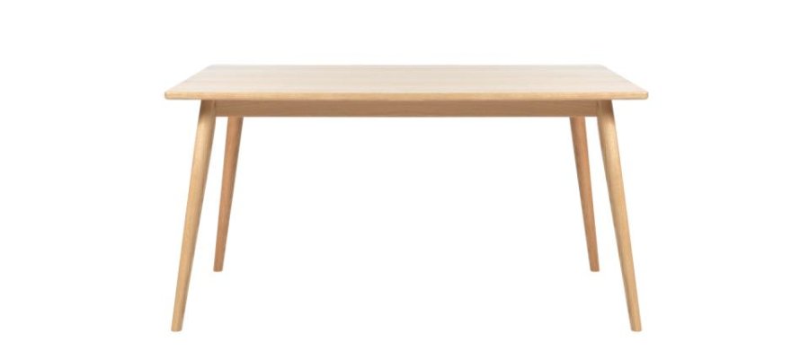 Barrali spisebord, m. uttrekkbar - naturlig eikefiner og eiketre (90x150)