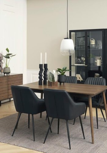 Barrali spisebord, m. uttrekkbar - rkt eikefiner og eiketre (90x150)