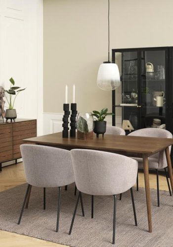 Barrali spisebord, m. uttrekkbar - rkt eikefiner og eiketre (90x150)