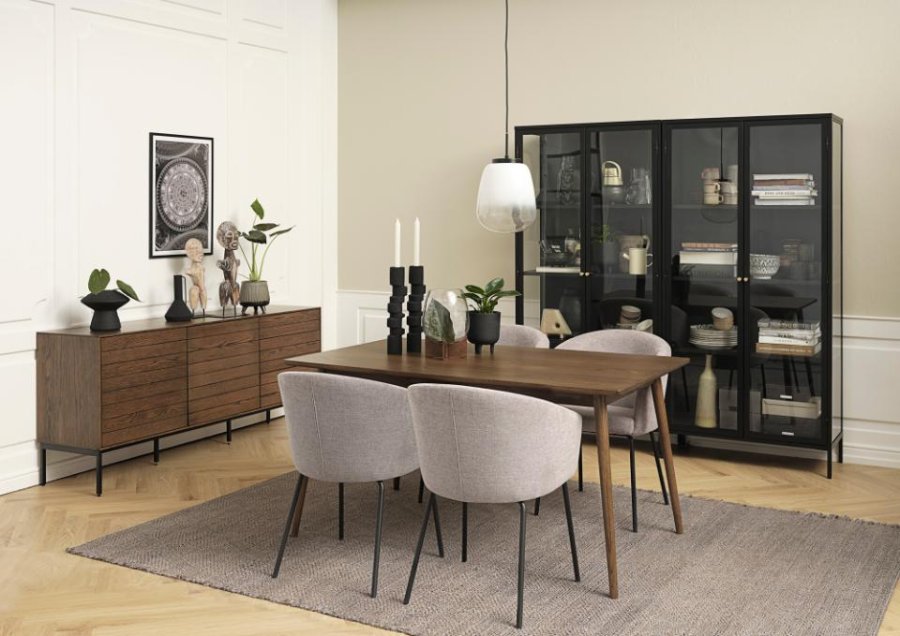 Barrali spisebord, m. uttrekkbar - rkt eikefiner og eiketre (90x150)