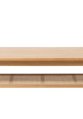 Barrali salongbord, m. 1 hylle - naturlig rotting, eikefiner og eik (60x120)