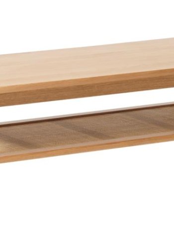 Barrali salongbord, m. 1 hylle - naturlig rotting, eikefiner og eik (60x120)