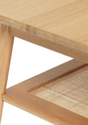 Barrali salongbord, m. 1 hylle - naturlig rotting, eikefiner og eik (60x120)