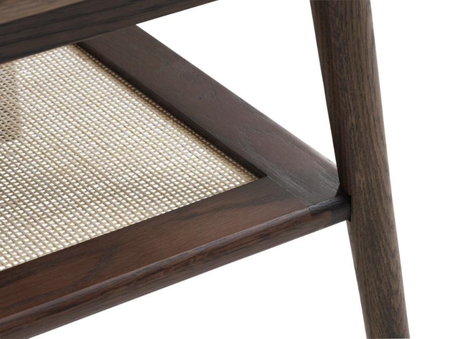 Barrali soffbord, med 1 hylla - rotting och r�kf�rgad ekfan�r/ek (60x120)