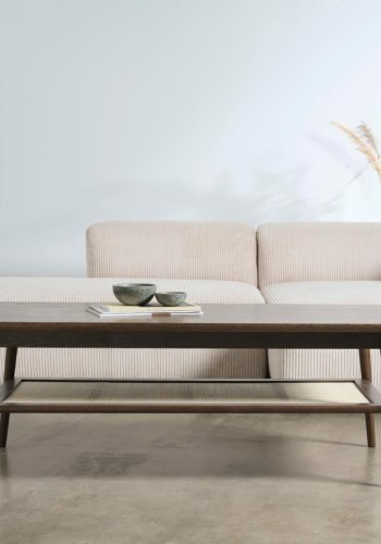 Barrali soffbord, med 1 hylla - rotting och r�kf�rgad ekfan�r/ek (60x120)