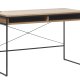 Echelon skrivebord, m. 2 rom - naturlig eikefiner/eik og sort metall (60x120)