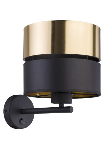 TK Hilton vglampe - guld metal og sort stof