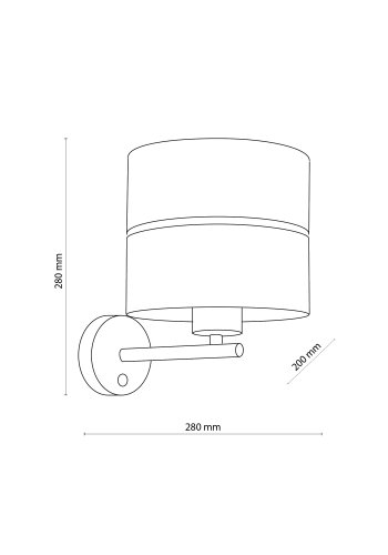 TK Hilton vglampe - guld metal og sort stof