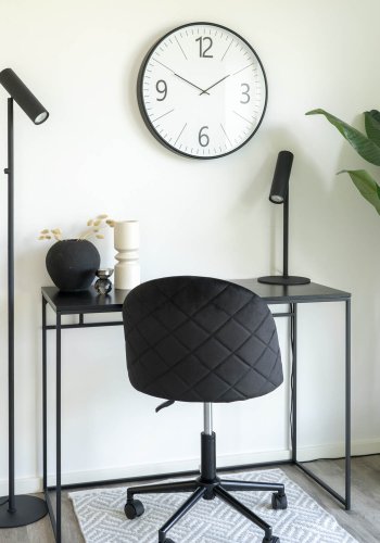 HOUSE NORDIC Biel veggklokke, rund - hvit og svart, glass og plast (51)