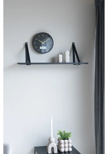 HOUSE NORDIC Amiens veggklokke med digitalt display, rund - svart plast (25)