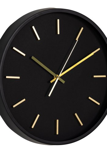 HOUSE NORDIC Veggklokke, sort, lydls, rund, 35 cm